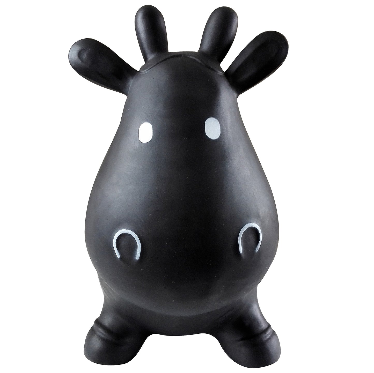 Appleround Cow Bouncer With Air Pump, Inflatable Space Hopper, Ride-On Bouncy Animal (Black)
