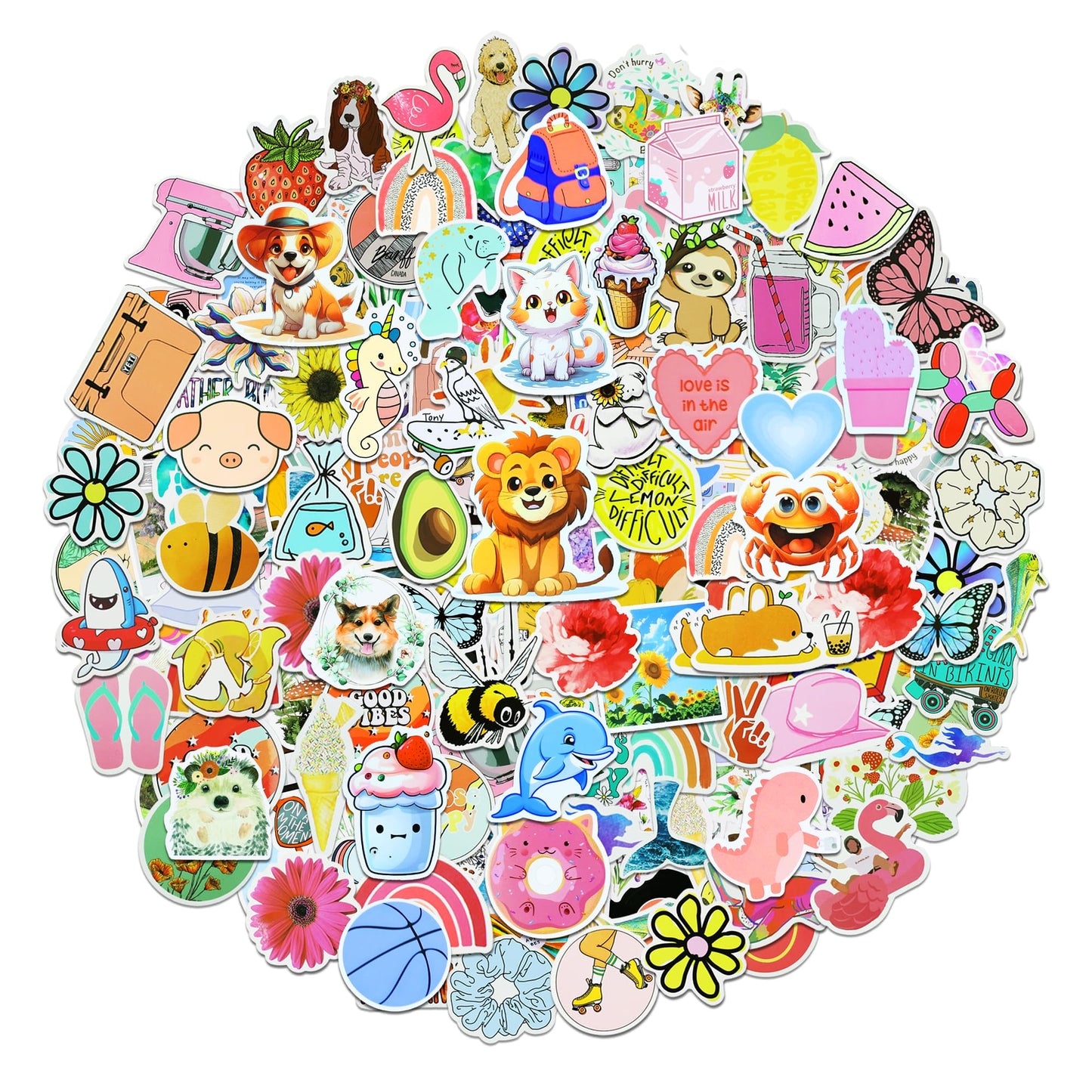 Eoaod 300Pcs Water Bottle Stickers For Kids, Cute Stickers For Water Bottles, Vinyl Waterproof Stickers Aesthetic Laptop Sticker
