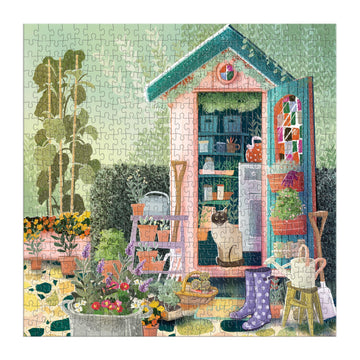 Galison 500 Piece Jigsaw Puzzle - Gardener's Nook, Cardboard, 20" x 20" - Beautiful Garden Shed Artwork