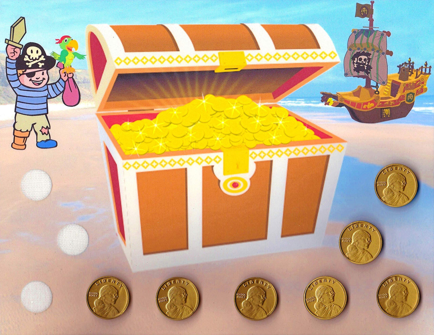 Earn Pirate Treasure With This Fun Interactive Behavior Chart. Add Or Remove Coins Via Hook And Loop