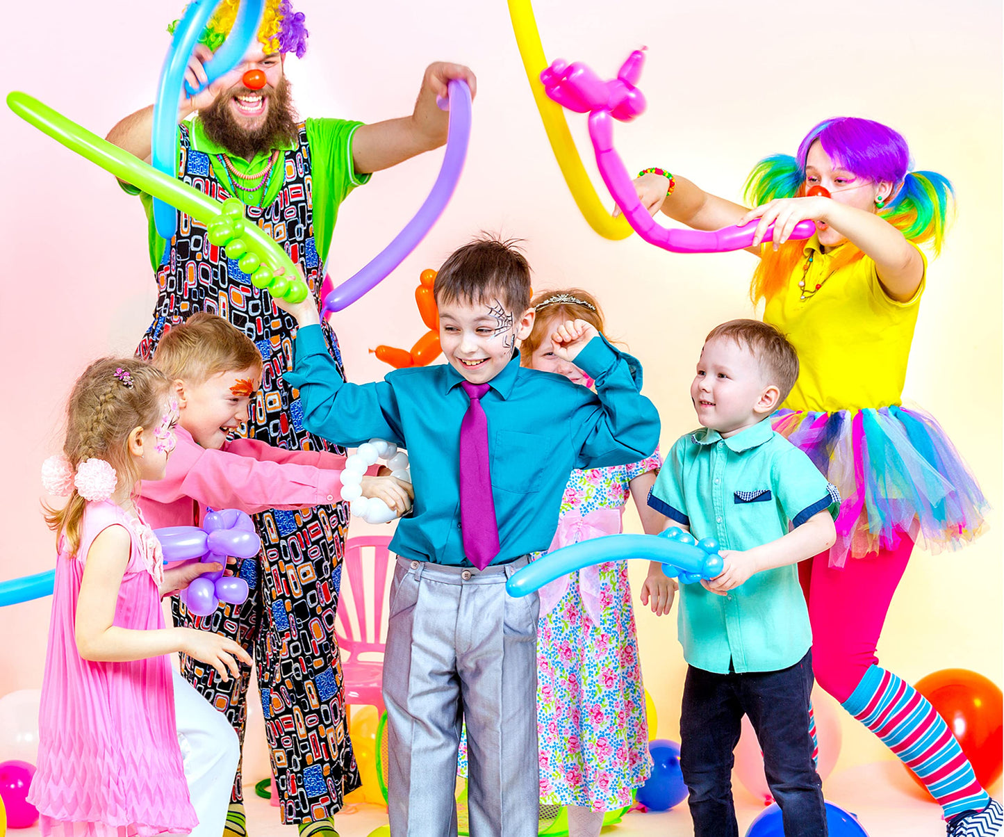 100Pcs 260 Balloons Long Balloons Animals Twisting Balloons Latex Balloon Garland For Birthday Wedding Party Decorations (Blue)