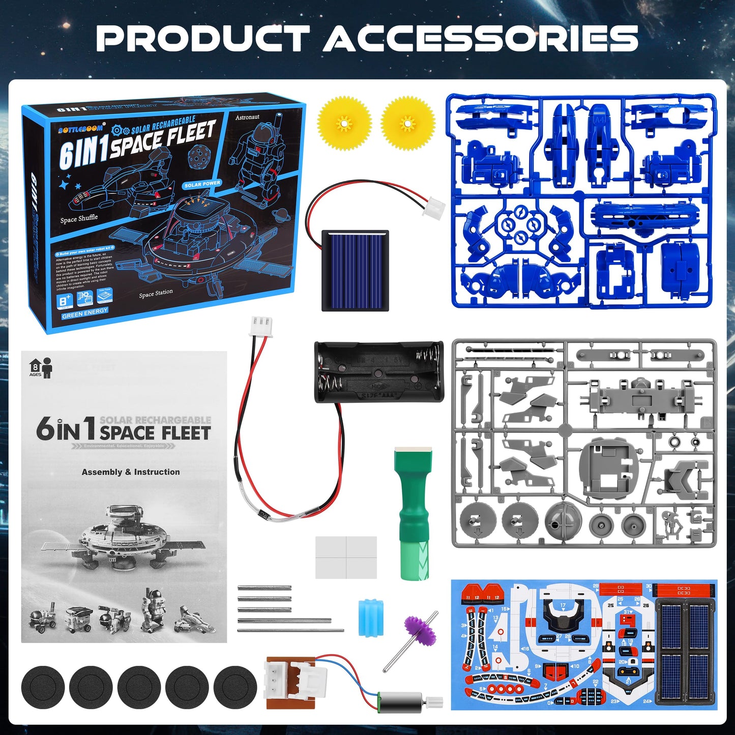 Stem 6-In-1 Education Solar Power Robots Toys For Boys Age 8-12, Science Kit For Kids, Stem Projects Science Experiments Education Toys Gift For 8 9 10 11 12 Years Old Boys And Girls