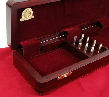 12 1/2' 2 Track Continuous Cribbage Board W/Card Storage Maple Tracks On Bloodwood Corner & Games Won