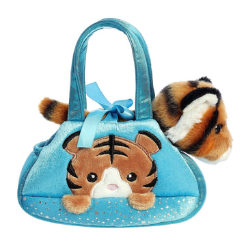 Aurora® Fashionable Fancy Pals™ Peek-A-Boo Tiger™ Stuffed Animal - On-The-Go Companions - Stylish Accessories - Orange 7 Inches