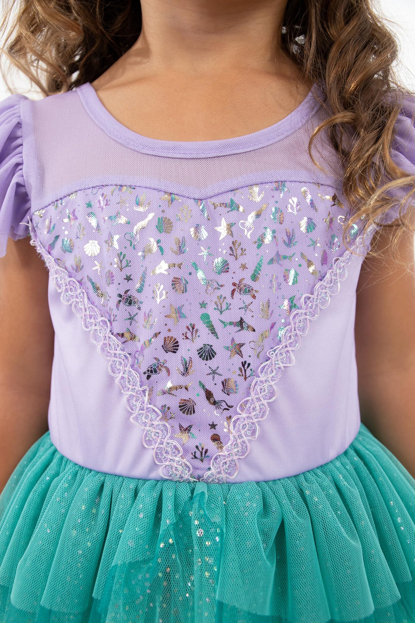 Little Adventures Mermaid Party Dress Up Costume - Machine Washable Child Pretend Play Party Dress (Small Age 1-3)