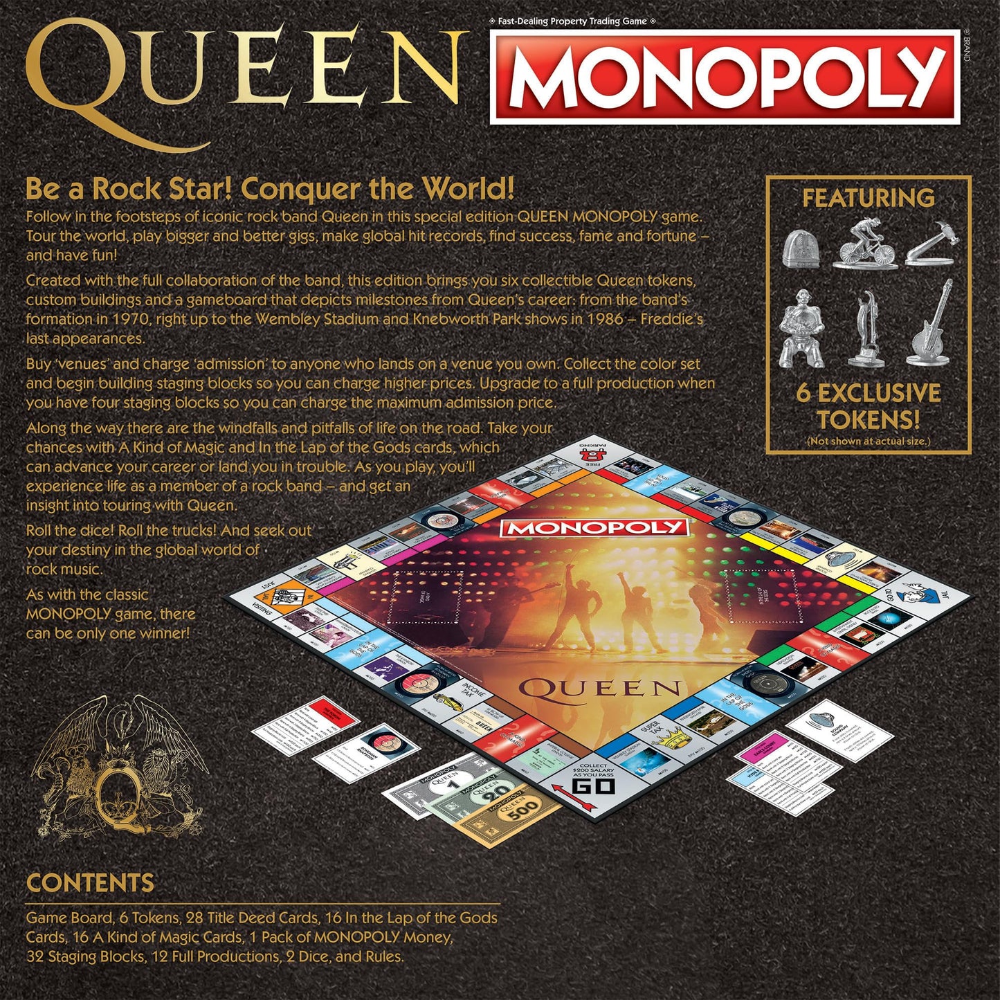 USAOPOLY Monopoly Queen Collectible Game - Custom Board, Purple, One Size, Model MN073-693-002100-06