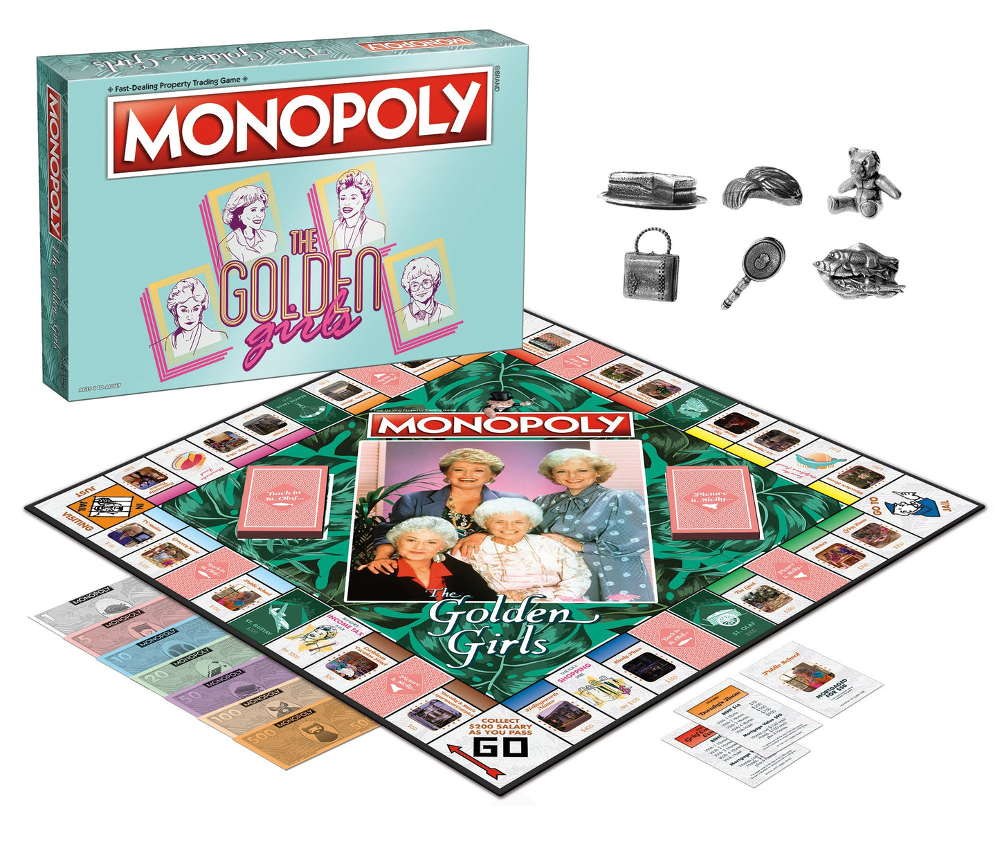 Monopoly: The Golden Girls Board Game | Buy, Sell, Trade Fan-Favorite Locations | Classic Monopoly Game Featuring Golden Girls T