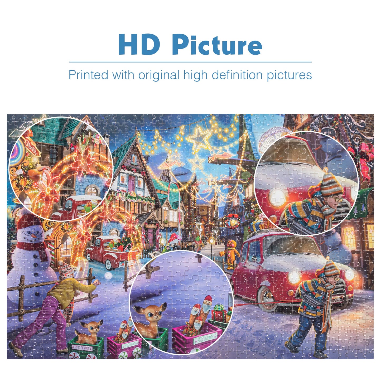 Tektalk Puzzles For Adults 1000 Piece, Jigsaw Puzzles 1000 Pieces For Adults And Kids As Educational Games, Family Entertainment Or Home Decoration (Christmas Entertainment)