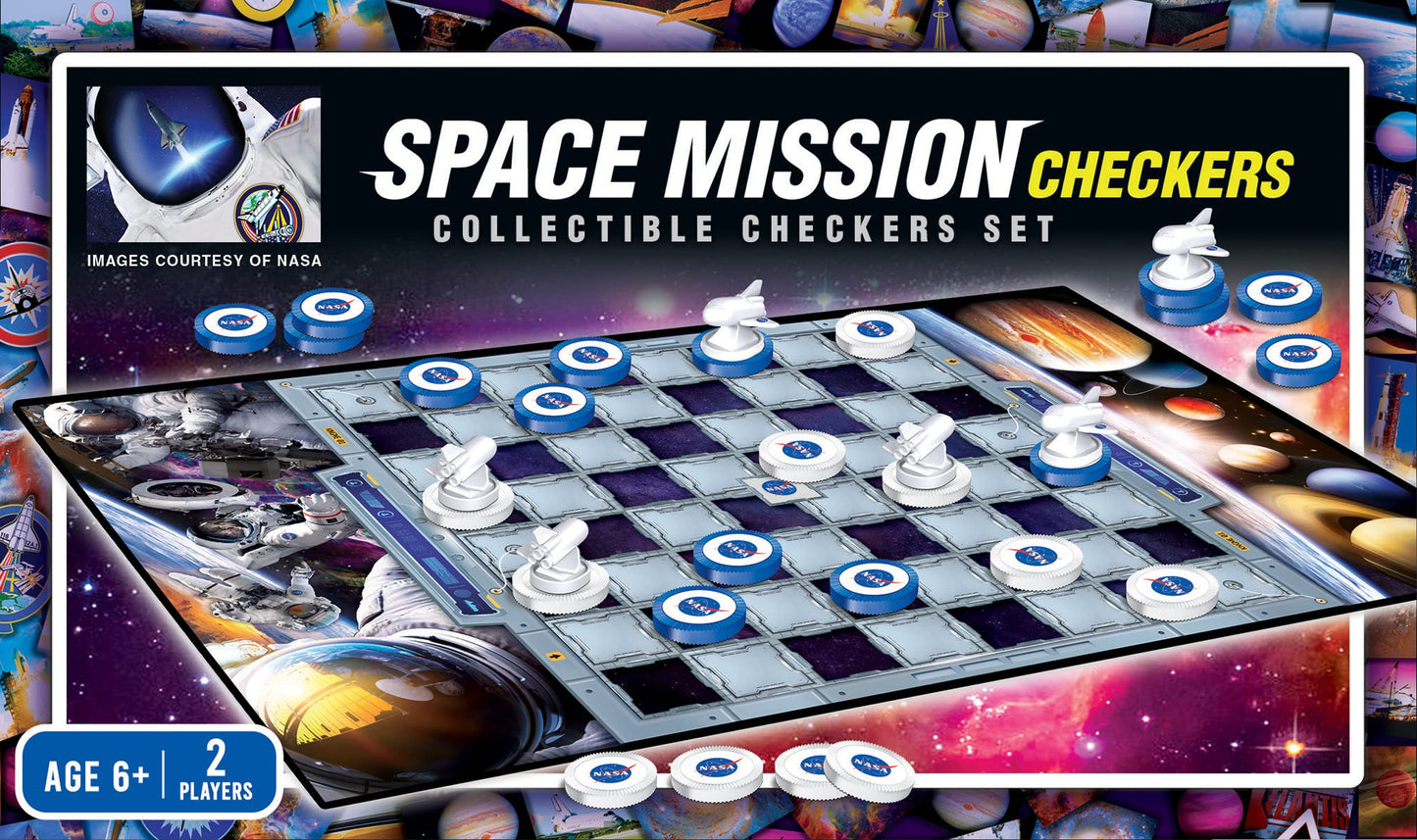 Masterpieces Family Game - Nasa Checkers - Officially Licensed Board Game For Kids & Adults