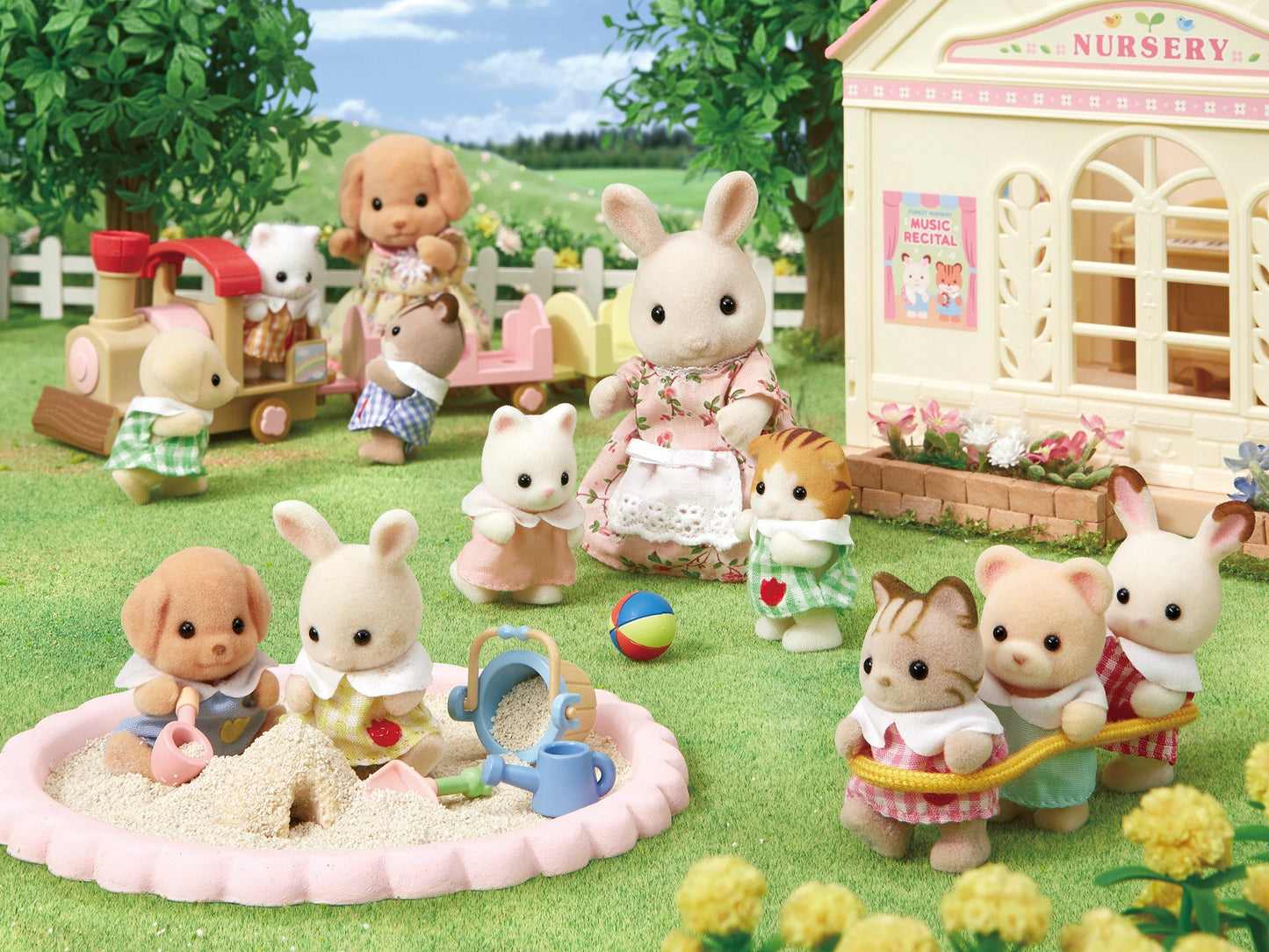 EPOCH Sylvanian Families Silk Cat Baby Doll, Model Ni-89, Baby Color, PVC Material, 2.6x5.4x2.2cm, Ages 3+ Toy