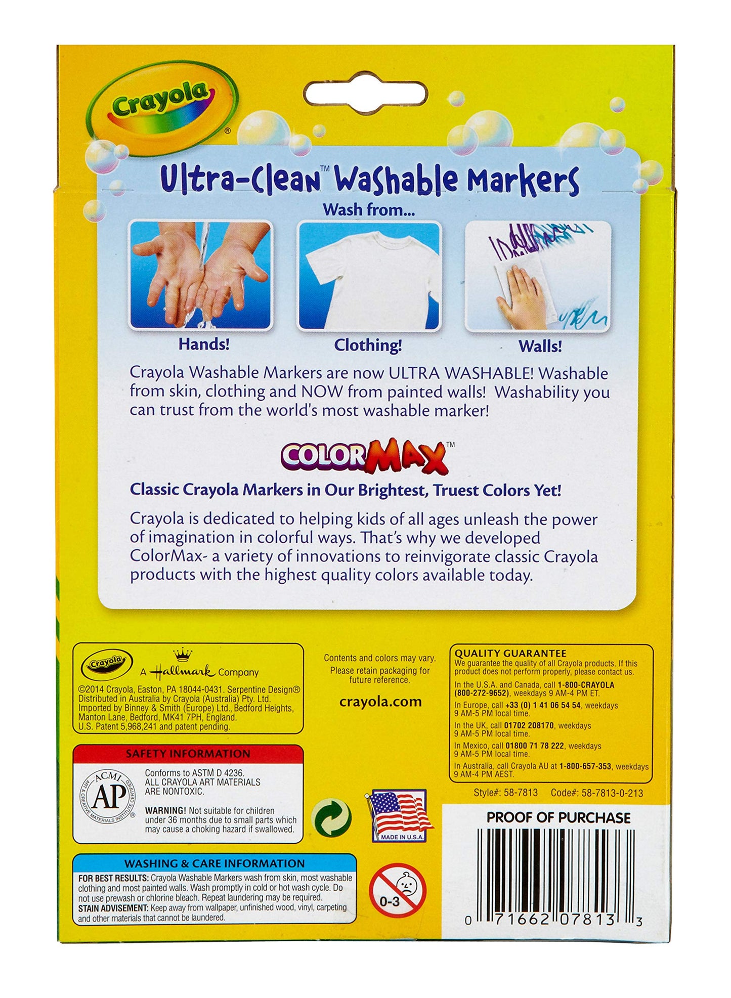 Crayola Ultra Clean Washable Markers, Fine Line Marker Set, Gift for Kids, 12 Count