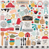 Echo Park Paper Co. Farmhouse Kitchen Element Sticker, 12-X-12-Inch, Red, Yellow, Teal, Woodgrain, Balck