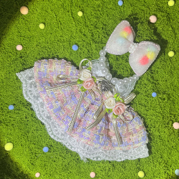 17cm Doll Clothes Set & Outfit Set for 17cm Dolls - enhanced Fashion Dresses with Accessories elegant Chic Doll Clothing & Style Bundle Small Flower Pink Purple