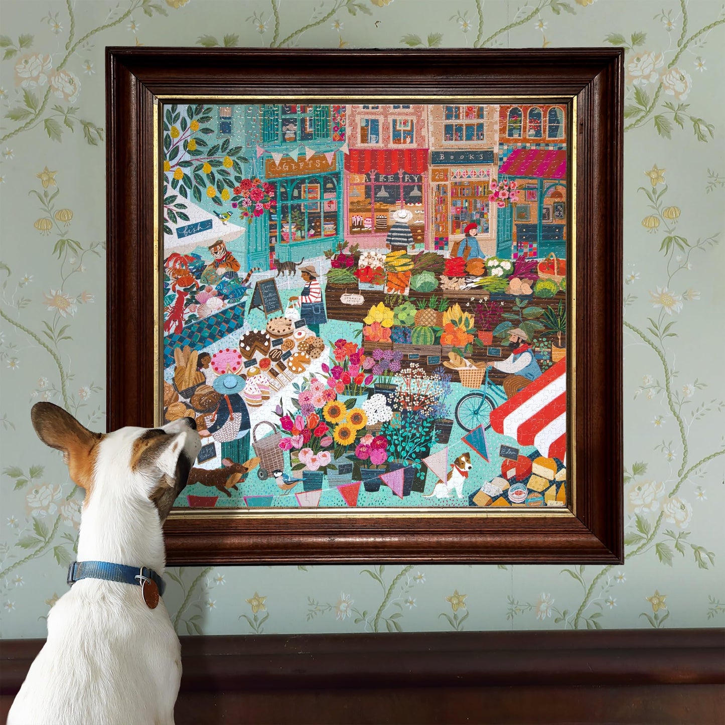 eeBoo Piece & Love: English Green Market - 1000 Piece Puzzle - mature-themed Square Jigsaw 23x23 Includes Image Reference Insert Pieces