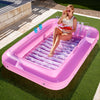 Sloosh XL Inflatable Tanning Pool Lounge Float 85 x 57 Extra Large Sun Tan Tub mature-themed Pool Floats Raft for Pool Sunbathing Suntan Blow up Pool Lounger Tanning Bed Floatie for mature-themeds XL-Pink White