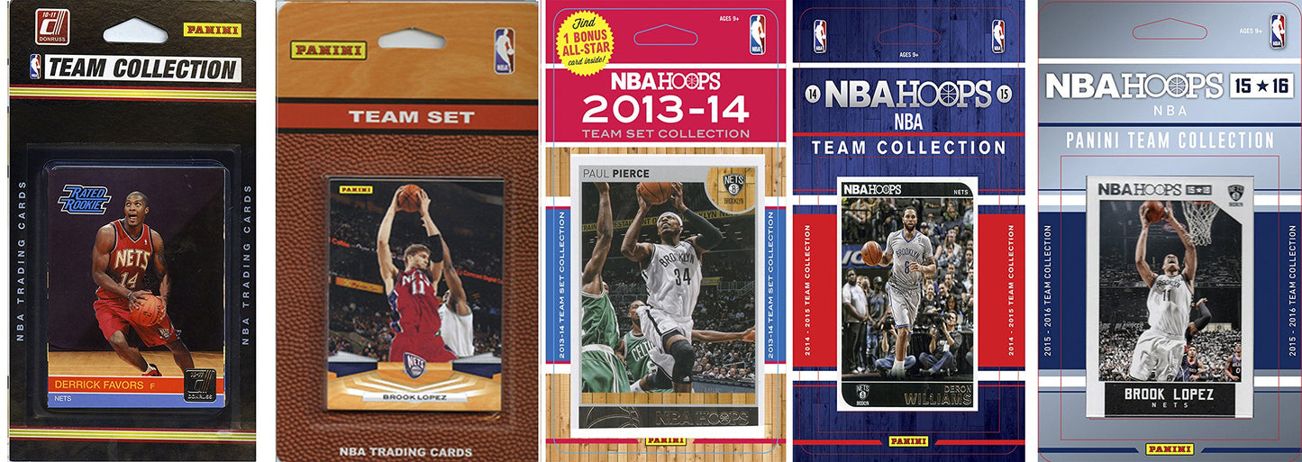 Nba New Jersey Nets 5 Different Licensed Team Set Trading Card