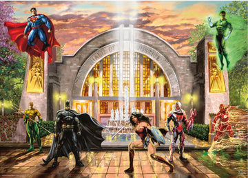 Ceaco - Thomas Kinkade - Dc Comics - Hall Of Justice - 1000 Piece Jigsaw Puzzle