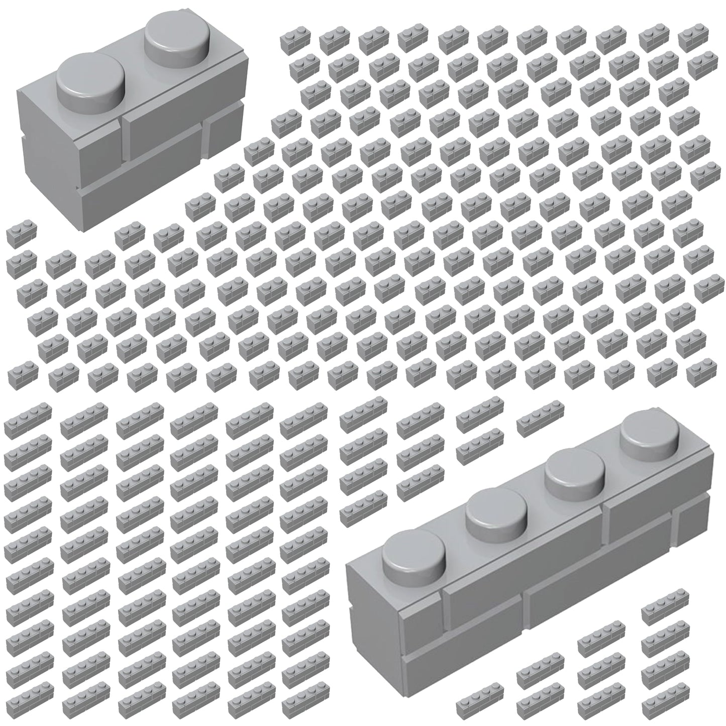 Minizfigs 265 Pieces Light Gray Masonry Profile Bricks Set Building Blocks For Bulk Brick Wall Parts And Pieces City Castle Medi