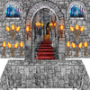 Tallew 13 Pcs Medieval Party Decorations, 2 Pcs Brick Stone Tablecloths,1 Castle Entrance Door, 2 Pcs Window Stickers 8 Pcs Torc