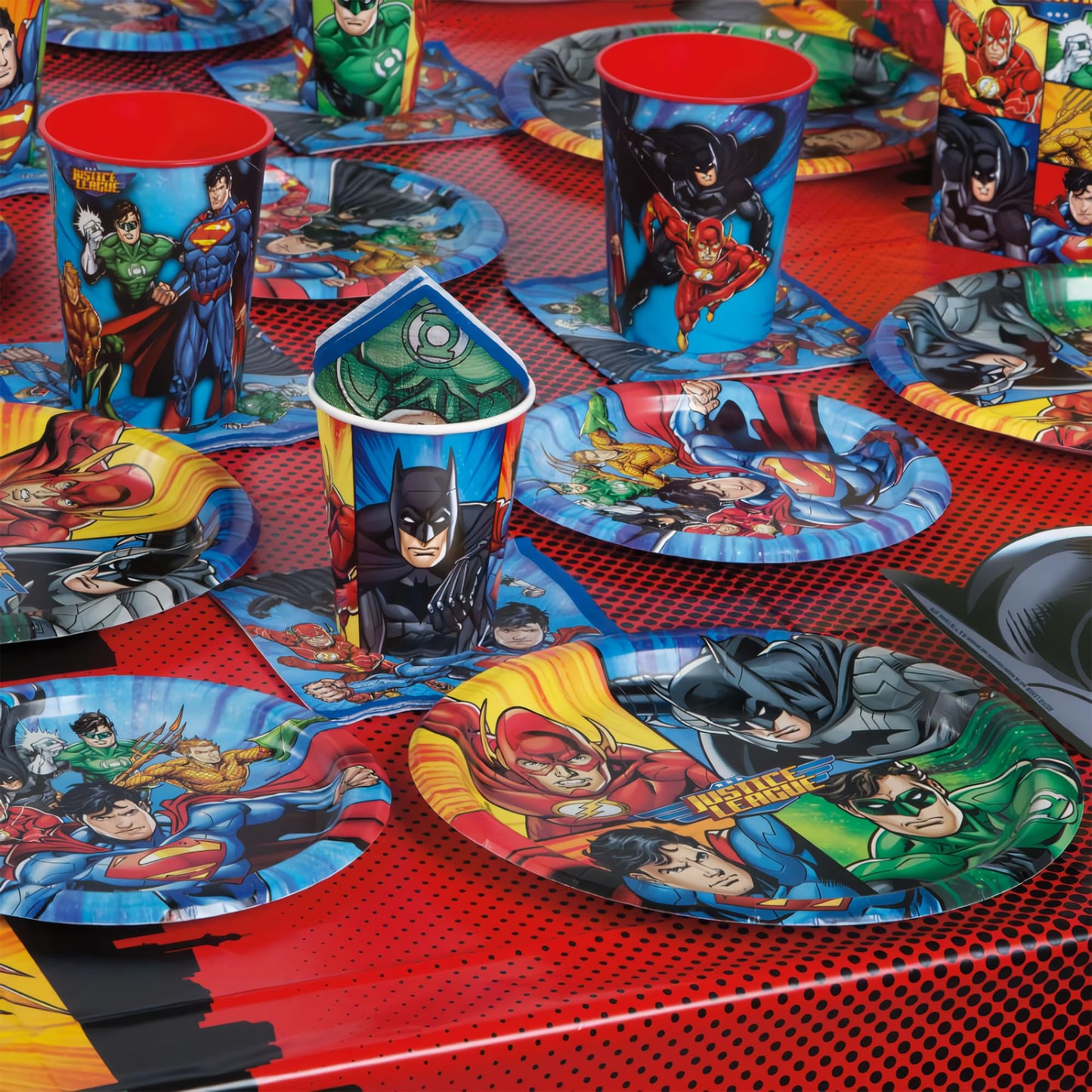 Unique Disposable Paper Cups - 9 Oz, Justice League, 8 Pcs