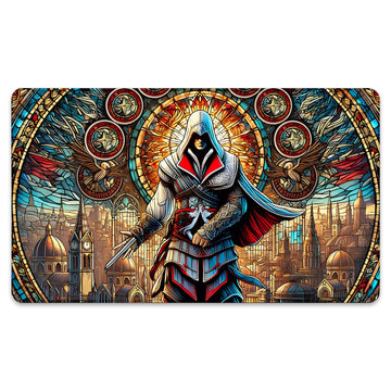 Wizcraft Gaming Paramint Stained Glass Assassin (Stitched) - Mtg Playmat - Compatible With Magic The Gathering Playmat - Play Mt
