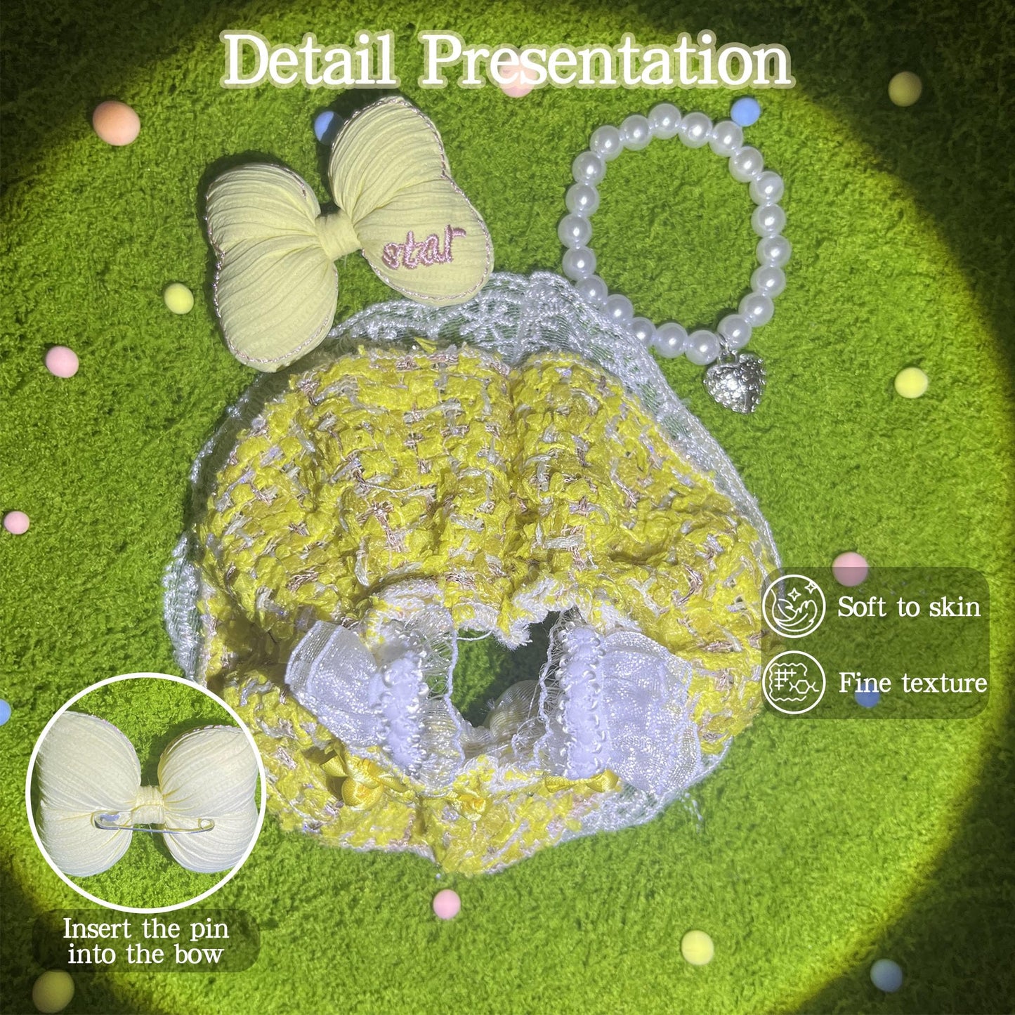 17cm Doll Clothes Set & Outfit Set for 17cm Dolls - enhanced Fashion Dresses with Accessories elegant Chic Doll Clothing & Style Bundle Flower Yellow