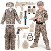 Spooktacular Creations Boys Army Costume, Military Costume For Kids, Desert Camo Soldier Outfit Set With Toy Accessories For Toddler Halloween Dress Up Themed Party (Small, 5-7 Yrs)