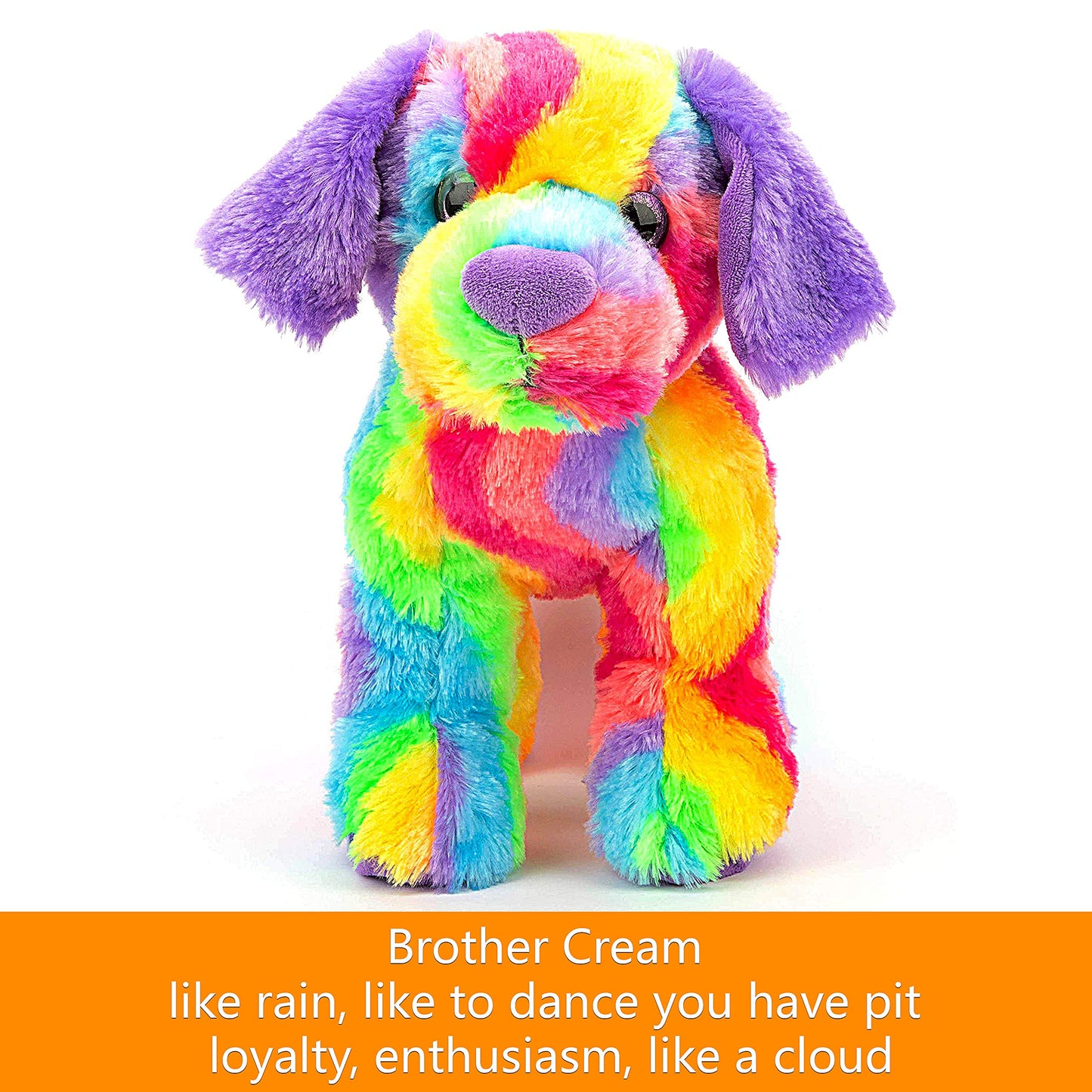 16'' Candy Dog Stuffed Animals Plush, Soft Cuddly Labrador Plush Toys, Large Stuffed Dog With Colorful Fur, Puppy Dog Stuffed Animals, Mother'S Day, Birthday, For Kids, Pets,Girls, Colorful