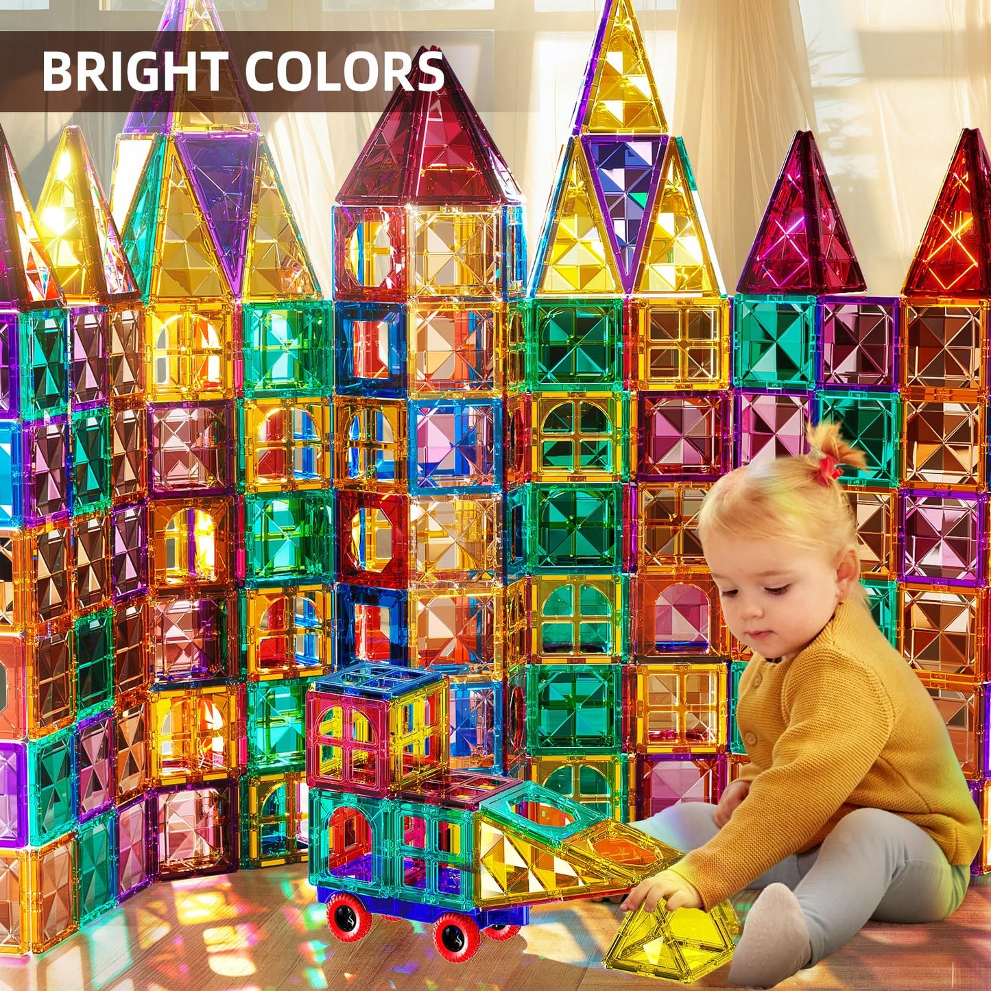 Temi Magnet Tiles, Magnet Building Toy, Magnets Building Set, Learning And Education Toys Christmas Toy Gifts For Ages 3 4 5 6 7 8+ Year Old Toddler Kids Boys And Girls (Magnet Tiles-150Pcs)