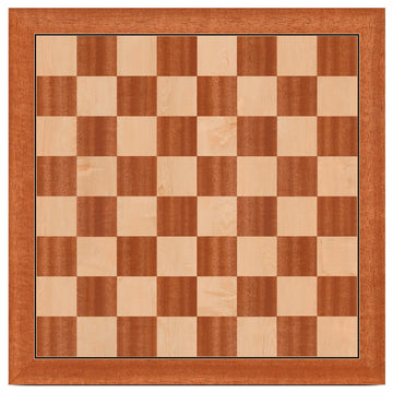 A&A 17.25'' Professional Wooden Chess Board with Storage Bag/Mahogany & Maple Inlaid / 1.75'' Squares w/o Notation