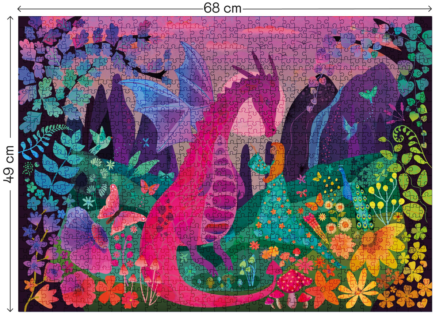 Elena Essex Puzzles For Adults 1000 Pieces - Enchanted Forest | Jigsaw Puzzles | 1000 Piece Puzzle For Adults | Cool Magic Dragon Puzzle | 20X28Inches