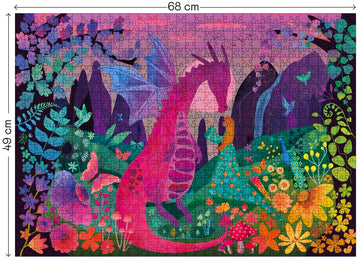Elena Essex Puzzles For Adults 1000 Pieces - Enchanted Forest | Jigsaw Puzzles | 1000 Piece Puzzle For Adults | Cool Magic Dragon Puzzle | 20X28Inches
