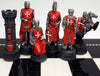 Medieval Times Crusades RED & Blue Maltese Knight Set of Chess Men Pieces Hand Painted - NO Board