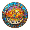Wooden Puzzles for mature-themeds Wooden Jigsaw Puzzle for mature-themeds 295 Pieces Stained Glass Piano Wood Puzzles mature-themed Unique Shape Gifts for Women and Men Wall Art Canvas Puzzle(L -13.4 * 13.4in)