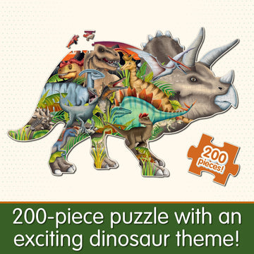 The Learning Journey: Wildlife World - Dinosaurs Puzzle - 200Pcs Challenging Jigsaw Puzzles - Intellectual Game Learning Educati