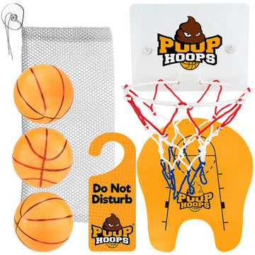 Hoopla Toys Poop Hoops Toilet Basketball Game Set Funny Bathroom Sports Toy For Kids