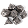 DND Metal Dice - Cracked Iron Ruins Metal Dice - Polyhedral Dice Set for RPG D&D MTG Pathfinder and More - Beautifully Detailed