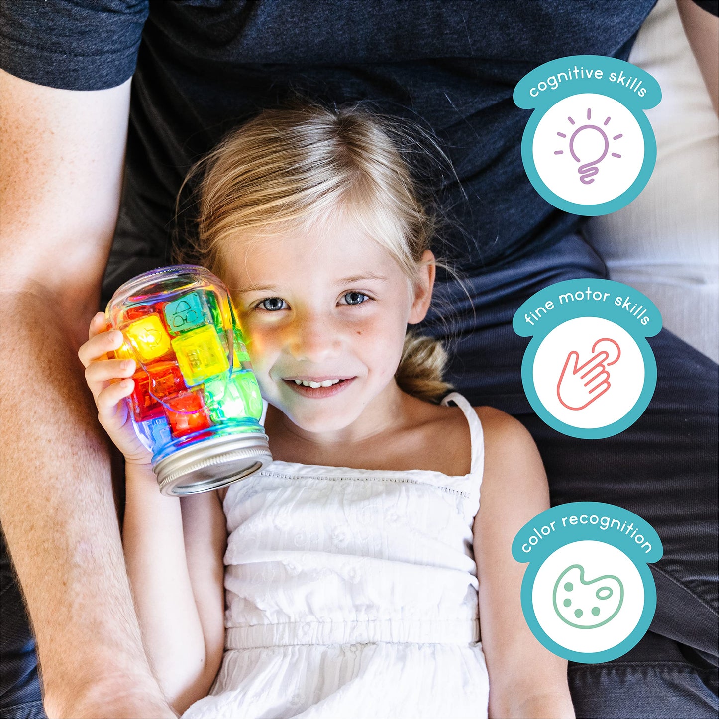 Glo Pals X Sesame Street Water-Activated Light-Up Cubes For Sensory Play (Elmo - Red)