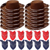 24 Pieces Cowboy Hats and Bandanas for Kids Western Cowboy Costume Hat Accessories for Toddler Child Western Theme Birthday Part