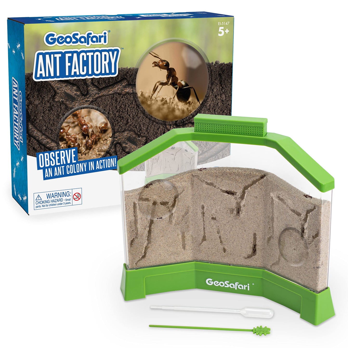 Educational Insights Geosafari Ant Factory With Sand, Watch Live Ants, Stem Learning Toy, Ages 5+, Large