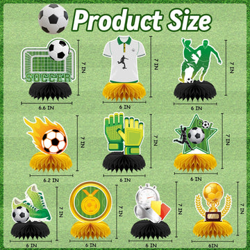 DTOFOOT 10Pcs Soccer Party Decorations, Soccer Birthday Party Decorations Soccer Ball Birthday Honeycomb Centerpiece Soccer Them