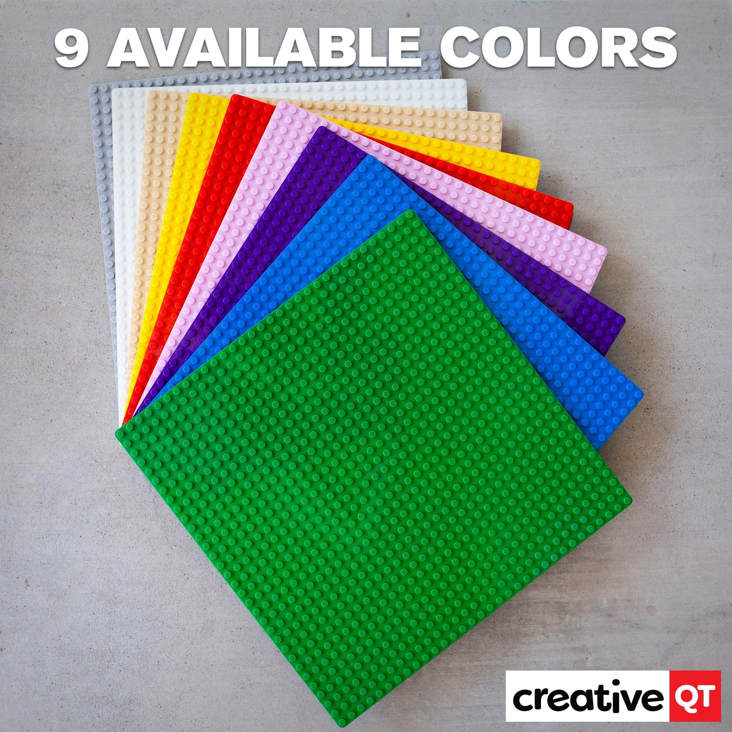 Creative Qt Makerbase, Blue, 1 Piece, 10”X10” Peel-And-Stick Toy Building Blocks Stackable Baseplates, Bases For Play Tables, Walls, And More, Compatible With All Major Brick Brands