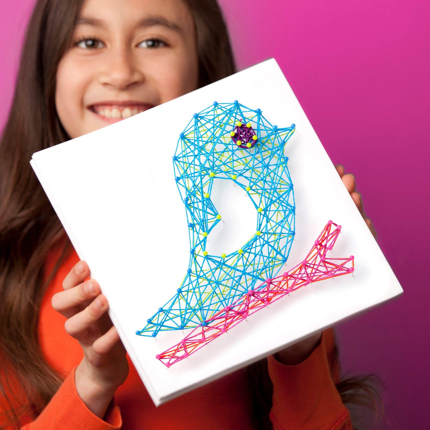 Craft-tastic DIY String Art Kit for Kids - Bird Series, Foam, Multi, Model CTE40-V2T, Includes 3 Fun Projects