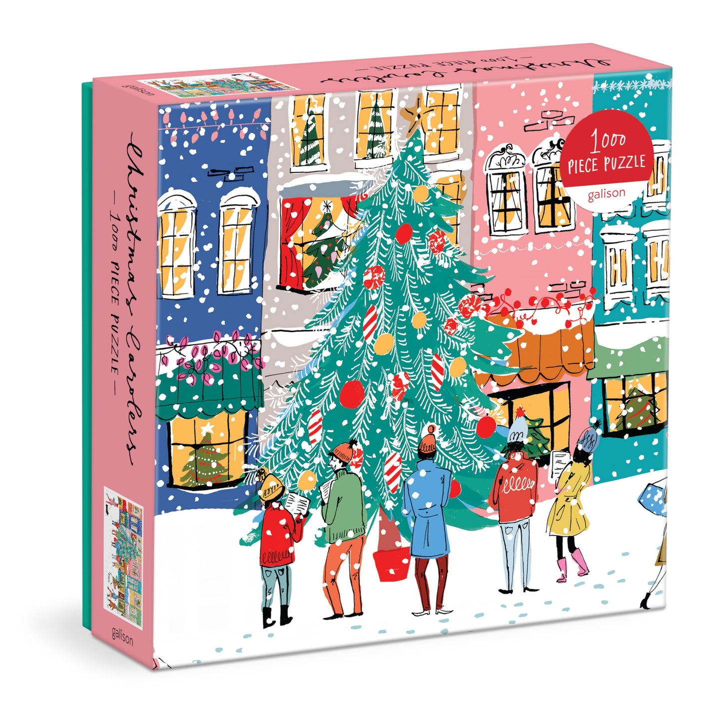 Galison Christmas Carolers 1000 Piece Jigsaw Puzzle, Christmas Puzzle With Festive Holiday Scene