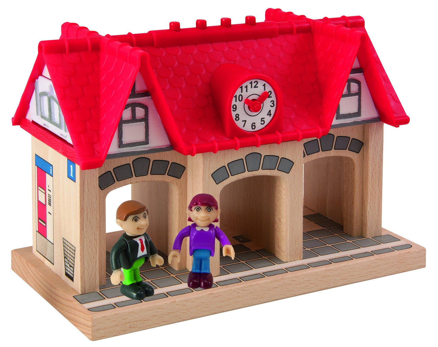 Eichhorn Wooden Soundstation For Trains Sets (4 Piece), Brown