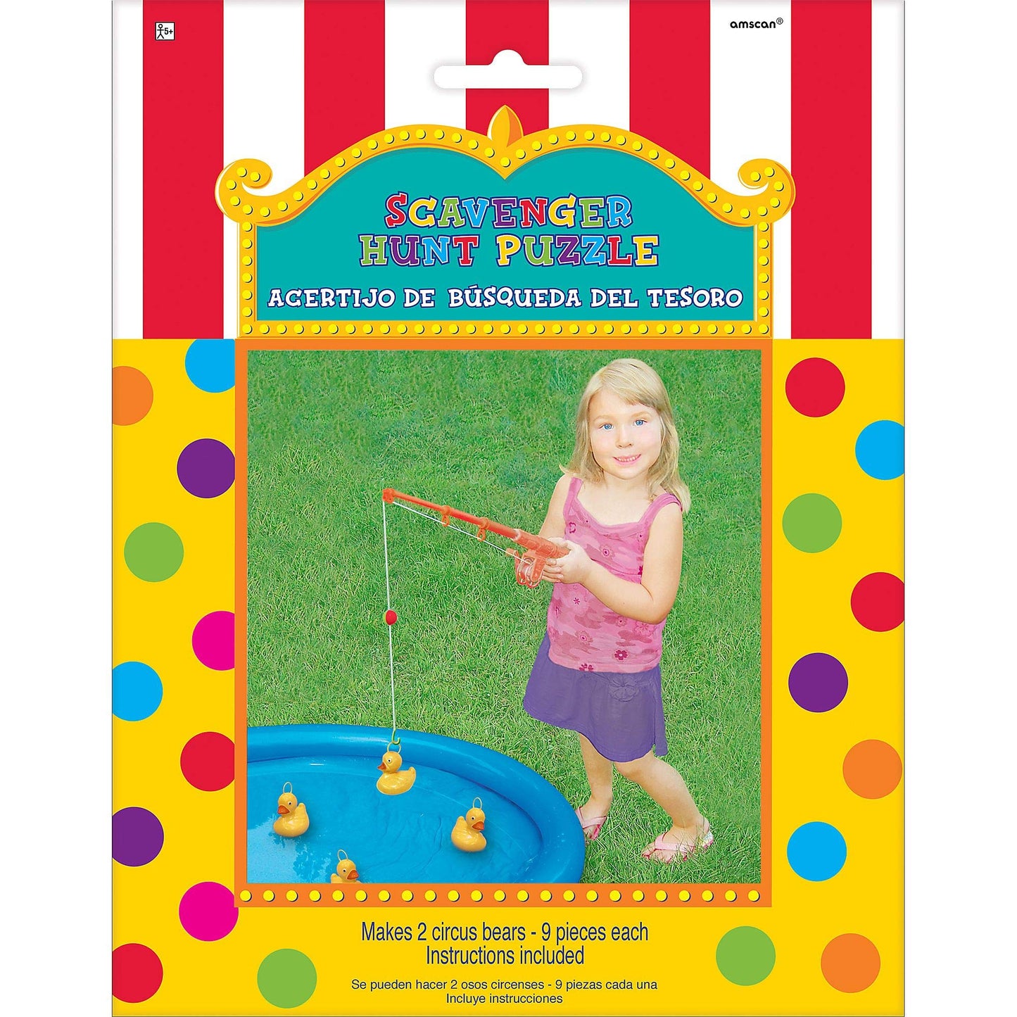Duck Blue Plastic Fishing Game - 7.5' X 14.25 ' (1 Pc) - Interactive & Engaging Indoor/Outdoor Fun For The Whole Family