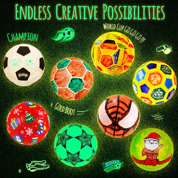 LAOESE Paint Your Own Soccer Ball Lamp Kit, DIY 3D Night Light with Soccer Stickers & Wooden Stand, Art Supplies Creativity Arts