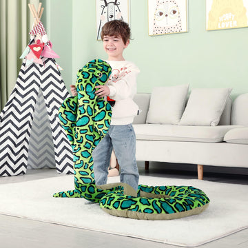 IKASA Giant Cobra Plush Toy, 106" Soft Snake Stuffed Animal, Fluffy Jumbo Size, Polyester Material, Perfect Gift for Kids