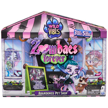Zombaes Forever Wild Vibes Abandoned Pet Shop Customizable Doll House Playset 3 limited availability Zombie Dolls & Accessories 5 Pets Kids Toys for Girls