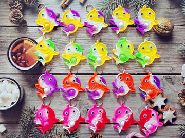 HOZKEAP 20 Packs Bulk Mini pop Fidget Keychain, Birthday Party Favors Classroom Student Prize, Gifts for Boys and Girls Kids